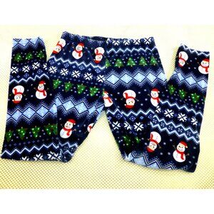 No Boundaries Snowman & Christmas Tree Print Leggings L/G (11-13) Polyester/Span